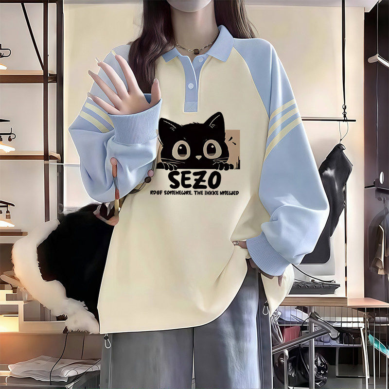 秋冬女学生少女翻领卫衣