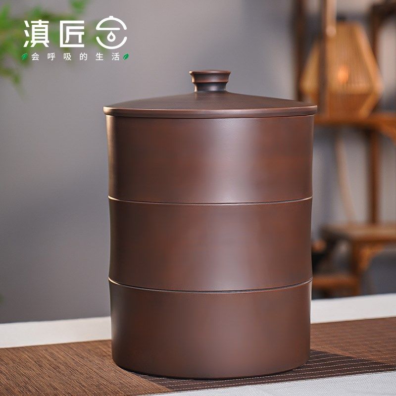 米缸家用老式陶瓷米桶带盖密封防潮防虫面粉储存罐五谷杂粮储米箱