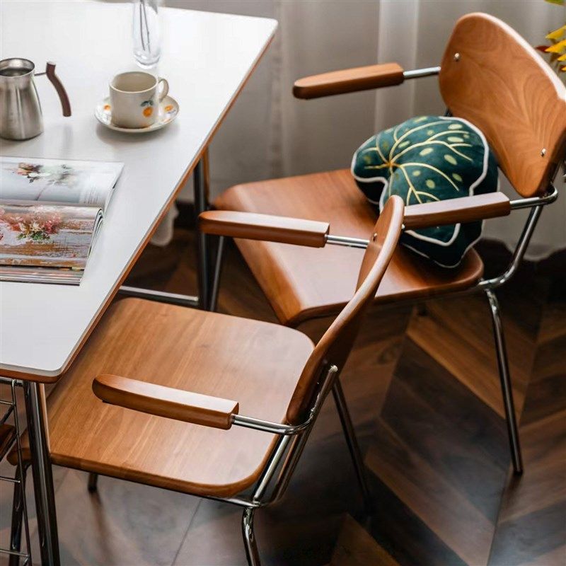 包豪斯可挂耳餐椅子实木中古考拉悬浮扶手不锈钢家用樱桃折叠凳子,住宅家具,餐椅,淘宝优惠券,粉丝福利购,淘宝优惠卷