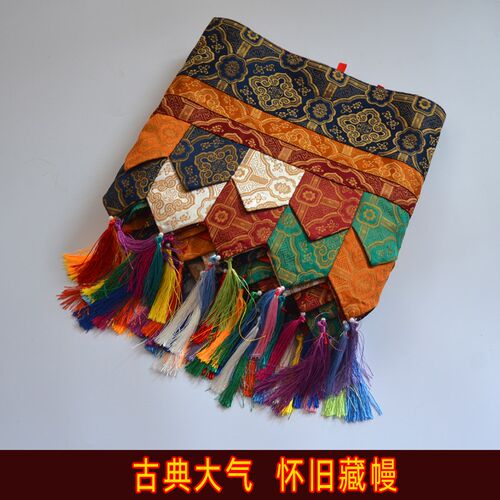 藏族厚织锦五色古典怀旧墙帷幔茶室门店佛堂室内墙面走廊过道围裙