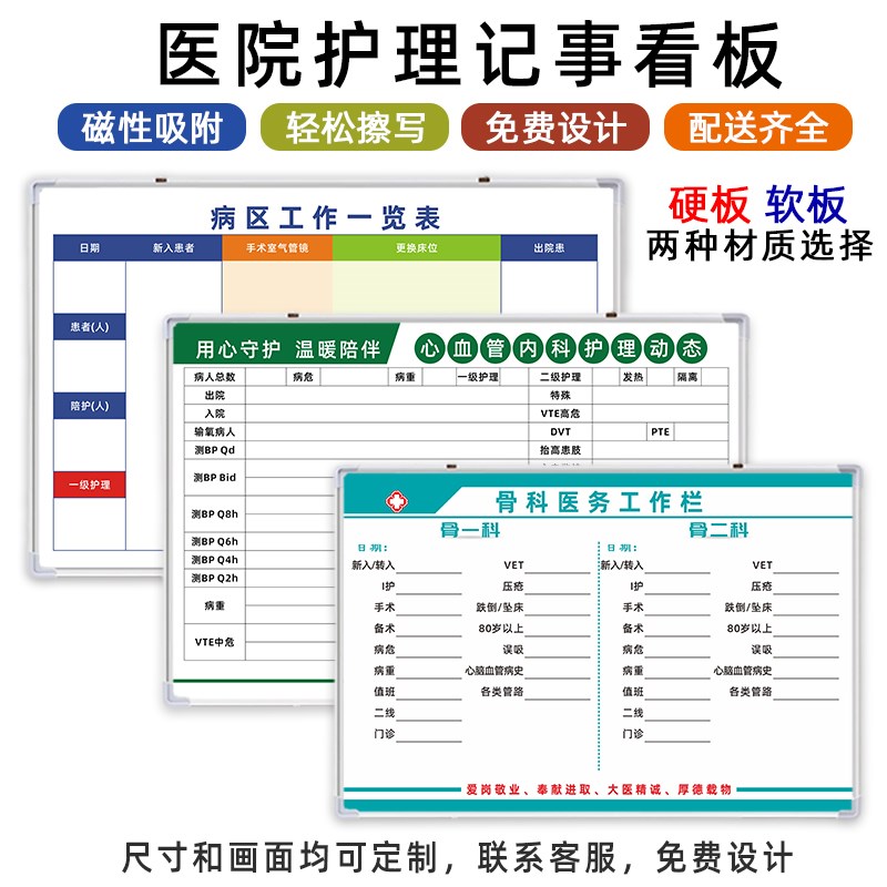 医院护理护士站工作记事栏一览表磁性写字白板信息看外内急诊儿科