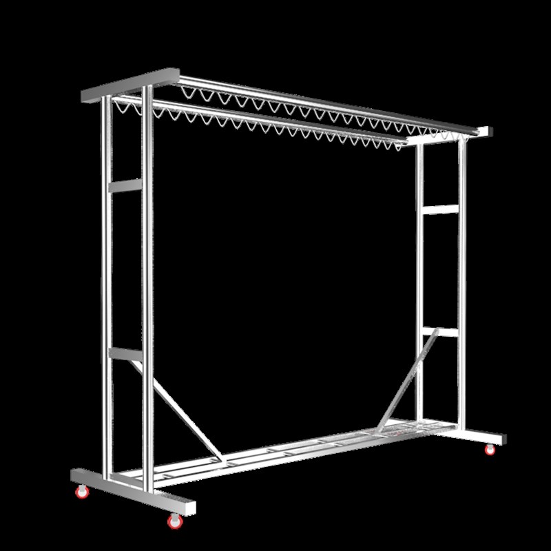 不锈钢加厚晾衣架落地多功能可移动架子晒被防风庭院阳台衣架加固