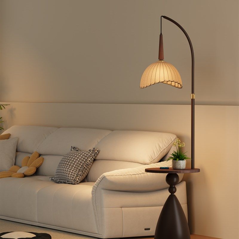 法式中古风落地灯客厅沙发旁边高级氛围现代卧室床头台灯置物一体,家装灯饰光源,置物功能落地灯,淘宝优惠券,粉丝福利购,淘宝优惠卷