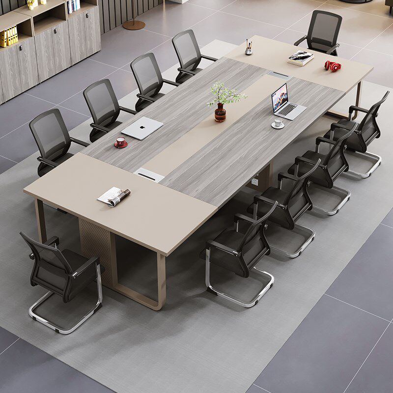 会议桌长桌简约现代洽谈工业风办公桌办公家具小型会议室桌椅组合