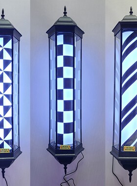 厂家售六角宫灯加亮LED复古奢华防水挂壁旋转美发转灯灯箱