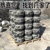 石雕柱顶石墩子空心石鼓柱础柱脚底座麻石青石柱墩石仿古祥云实心