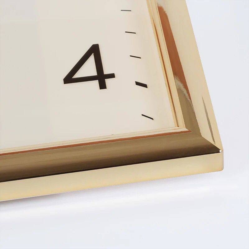 霸王日历金色钟表 简约方形20寸挂表客厅时钟静音日历挂钟PW0570