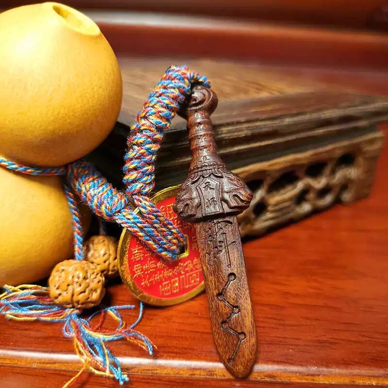 剑来养剑葫芦雷击木七星剑手工雕刻桃木剑小流苏文玩葫芦手把件