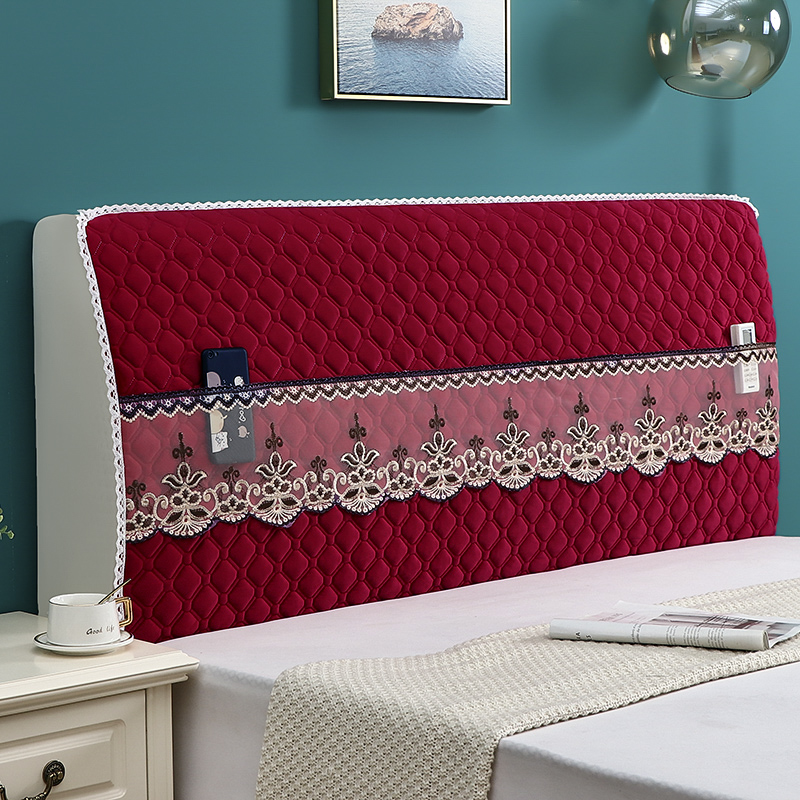 全包通用床头夹棉加厚简约软包布艺床头罩实木木板床头靠背防尘