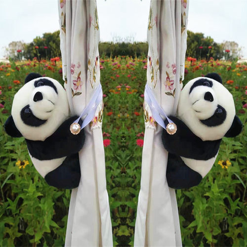 2024新款窗帘绑带熊猫公仔玩偶抱扣可爱简约扣环一对装韩式百搭