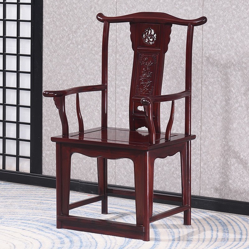 红木椅子印尼黑酸枝木圈椅太师椅茶椅实木仿古中式休闲靠背皇宫椅