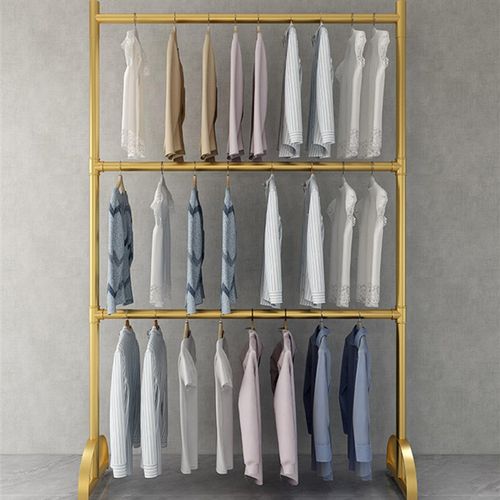 双层衣架落地晾衣架上下三层衣帽间出租屋床尾阳台挂衣杆儿童货架