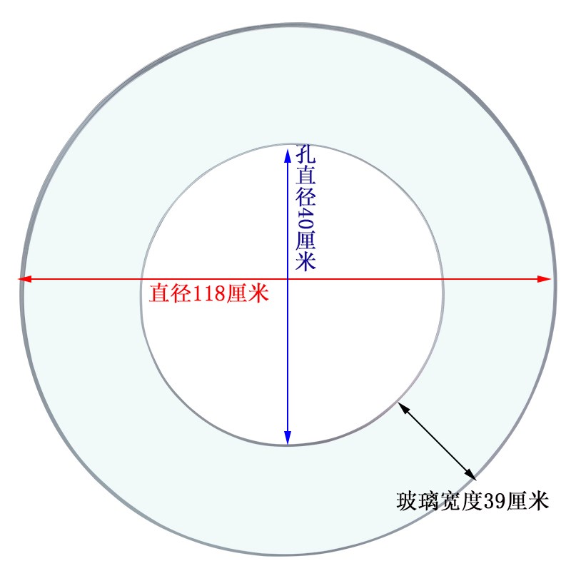 圆桌火锅转盘玻璃饭店家用桌面玻璃空心旋转轴餐桌转盘玻璃台转台