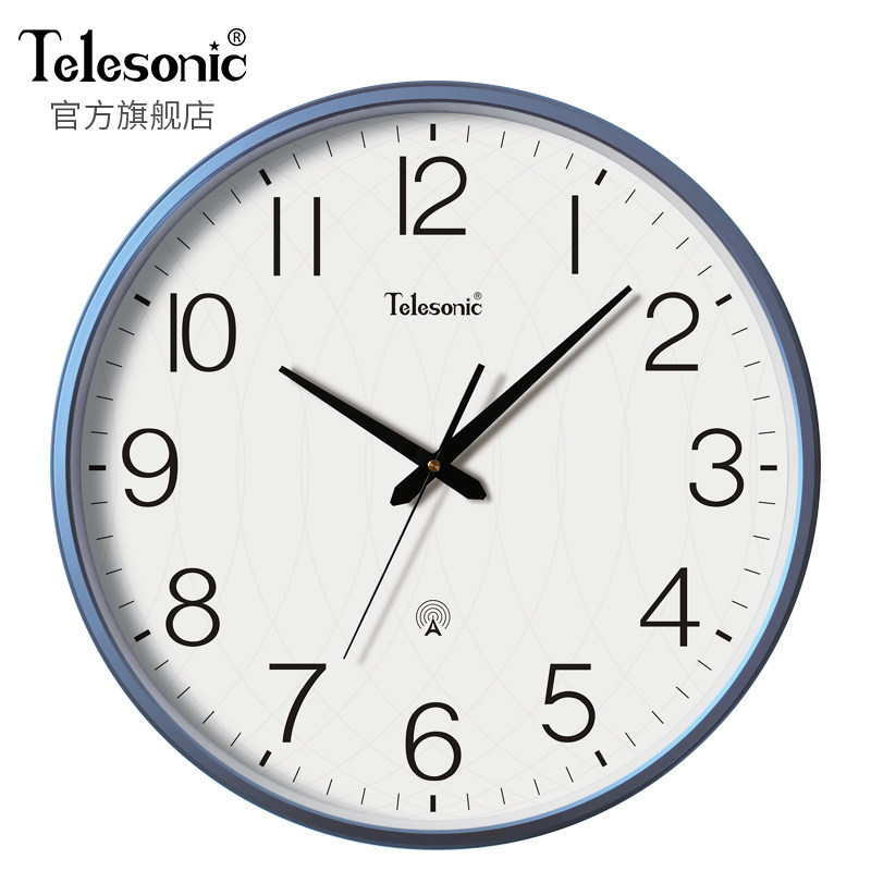TELESONIC/天王星电波钟表挂钟客厅家用时尚时钟挂墙大气静音挂表
