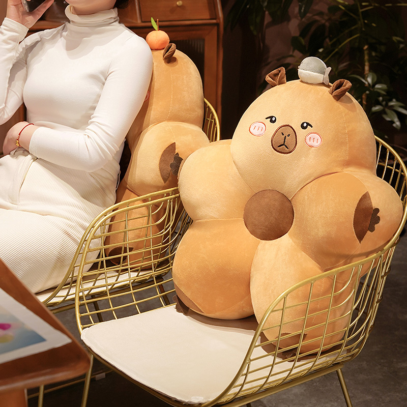 卡皮巴拉腰靠办公室座椅靠垫久坐护腰垫椅子靠背孕妇靠枕沙发抱枕