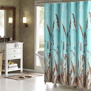 复古浴帘欧式 清新田园风涤纶加厚布防水防霉浴室洗澡间窗帘隔断帘