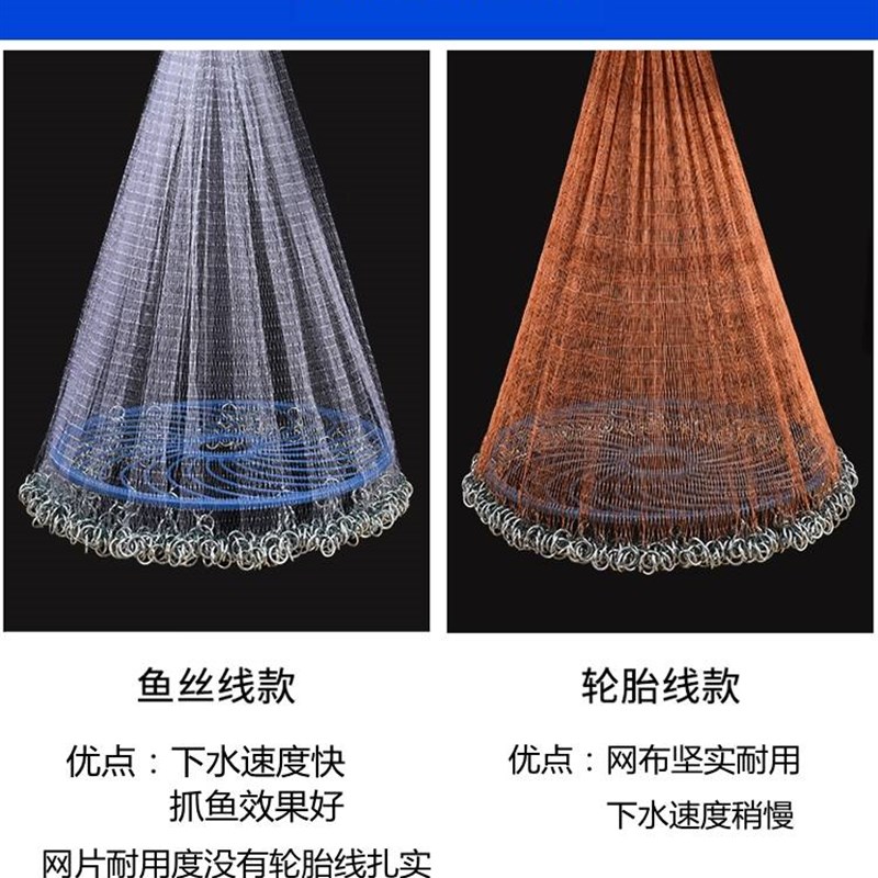 大飞盘式撒网圆盘抛网手撒手抛网鱼网抓扑。捕鱼易抛旋网甩神