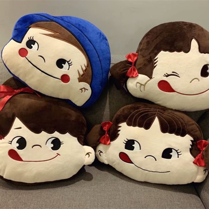 卡通可爱创意不二家牛奶妹毛绒玩偶公仔布娃娃抱枕靠垫靠背腰