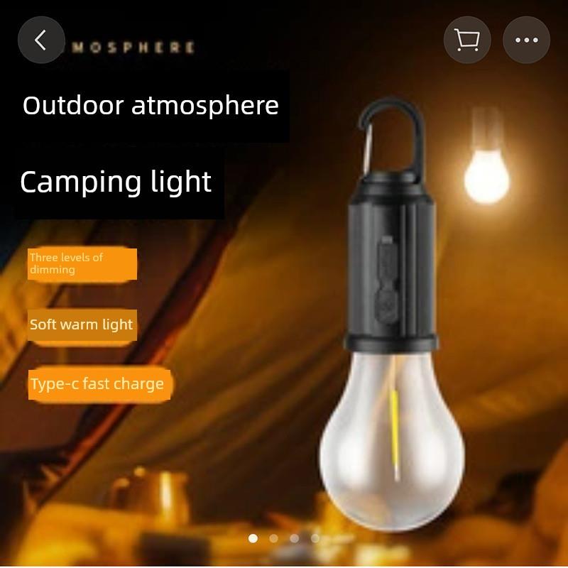 华邦精选太阳能露营灯2025新款户外照明灯便携挂钩灯泡帐篷氛围灯
