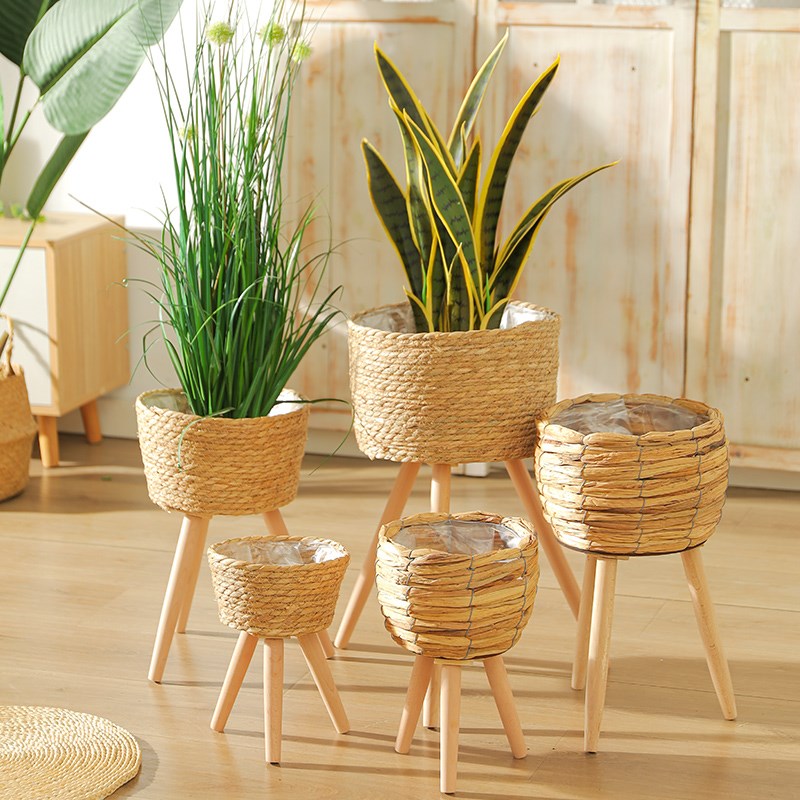 藤编花架花盆套支架新款藤编客厅家居室内外装饰篮
