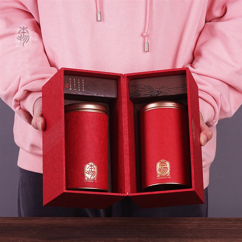 高档茶叶盒礼盒半斤装红茶绿茶通用正山小种纸罐茶叶包装空盒定制