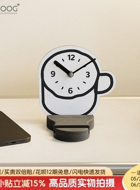 EMITDOOG入户玄关钟表摆放式时钟摆件家居客厅桌面创意支架装饰品