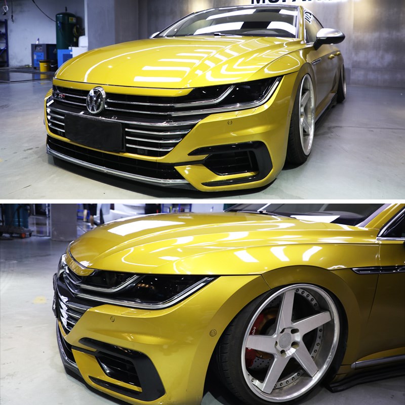 2款大众CC熏黑大灯膜光控变色车灯保护贴膜TPU黑武士改装防刮花