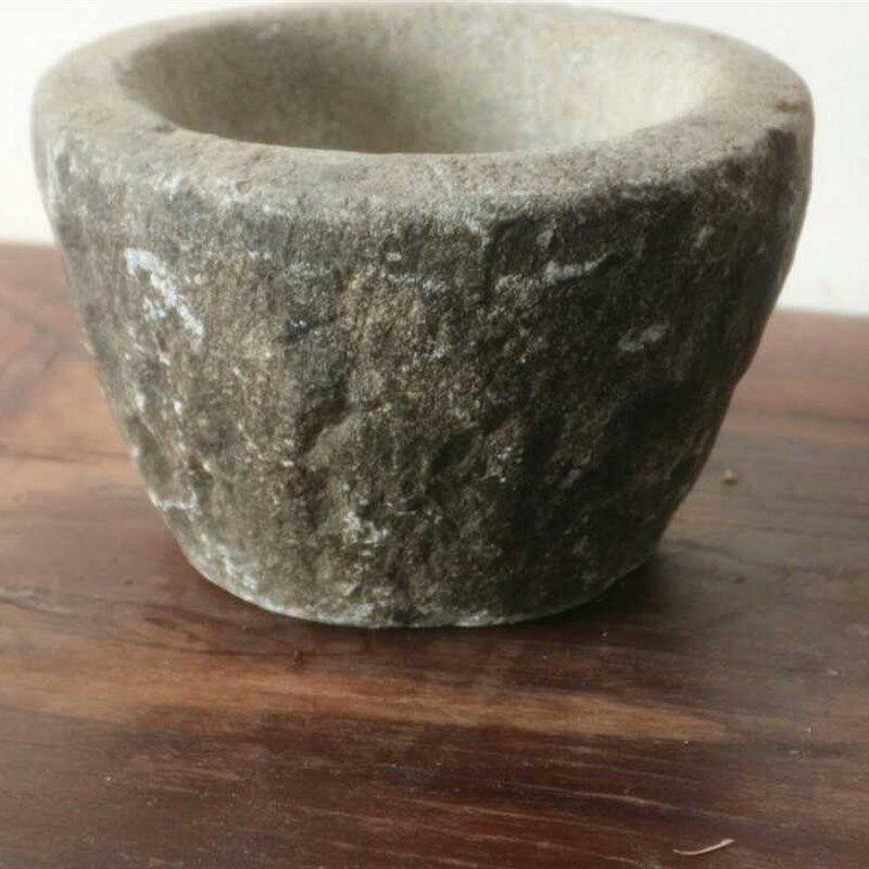 热卖怀旧老蒜臼老石臼创意花盆漫咖啡烟灰缸包老石头槽青石钢摆件