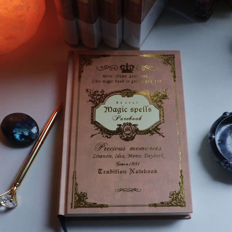 复古烫金魔法笔记本学院风A5许愿显化日记本magic notebook硬面