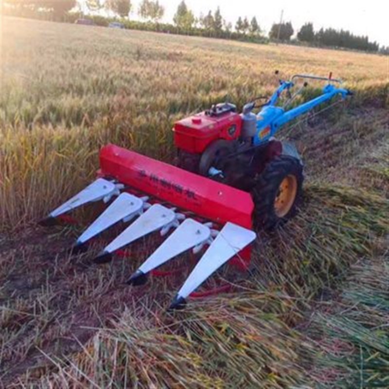 柴油178动力割晒机前置式宽油菜割晒机自走式秸秆收割机