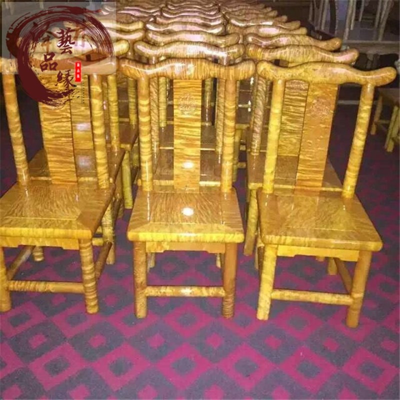 金丝楠木官帽椅靠背椅榫卯结构大叶楠水波纹椅子儿童课桌椅实木85
