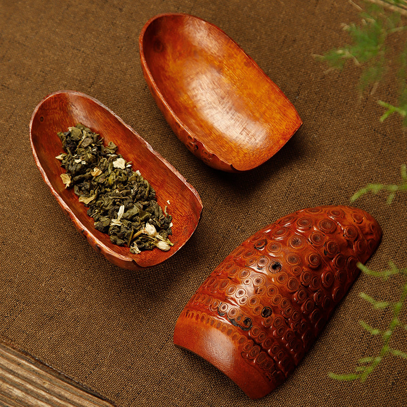 大漆竹根茶则天然老竹赏茶盒茶道六君子茶荷茶匙茶勺功夫茶具配件