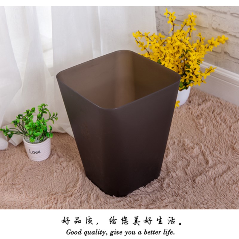 创意办公室酒店无盖磨砂垃圾桶欧式家用卫生间客厅塑料垃圾桶大号