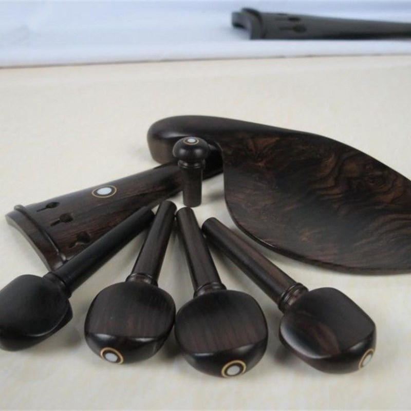 小提琴/乌木全配件弦轴/拉弦板/腮托/尾柱自然花纹美观大方