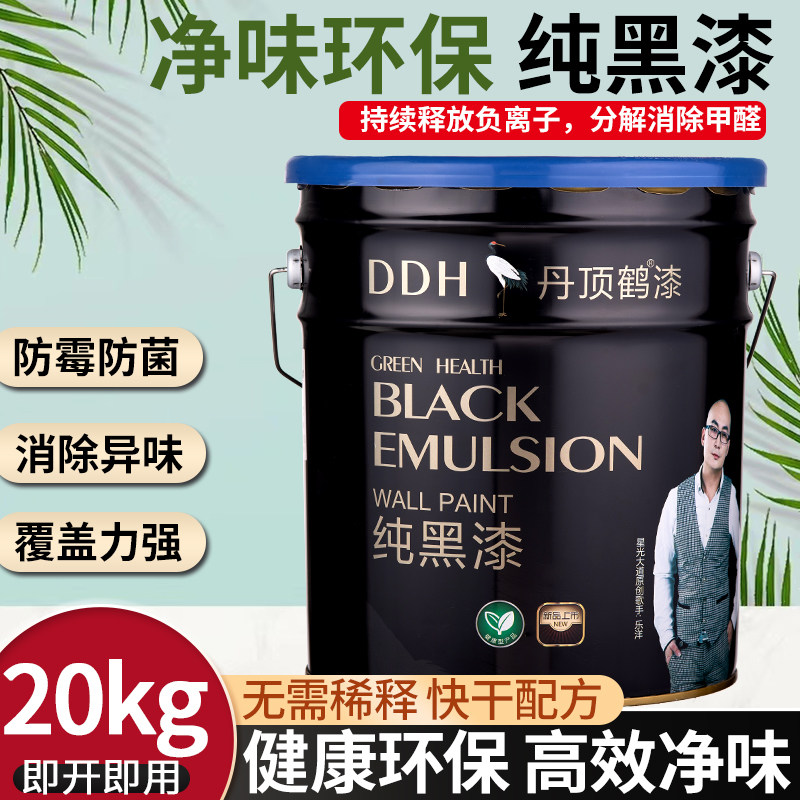 墙面墙壁黑色乳胶漆白色灰色彩色墙面顶部喷漆水性环保涂料20kg