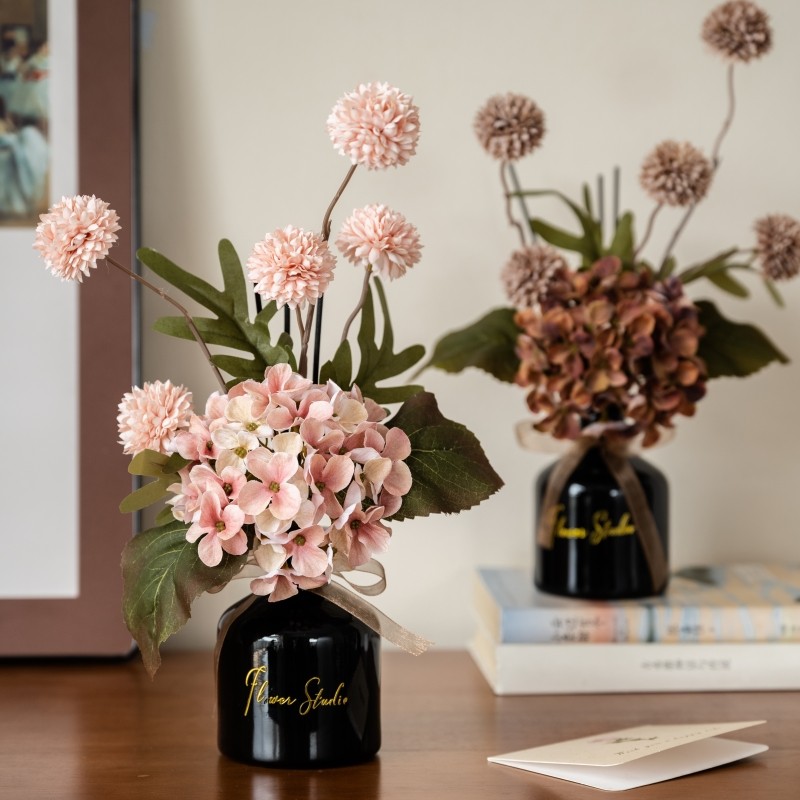 高品质仿真绣球花香薰餐桌摆件玄关摆设复古插花花艺客厅装饰绢花,家居饰品,香薰摆件,淘宝优惠券,粉丝福利购,淘宝优惠卷