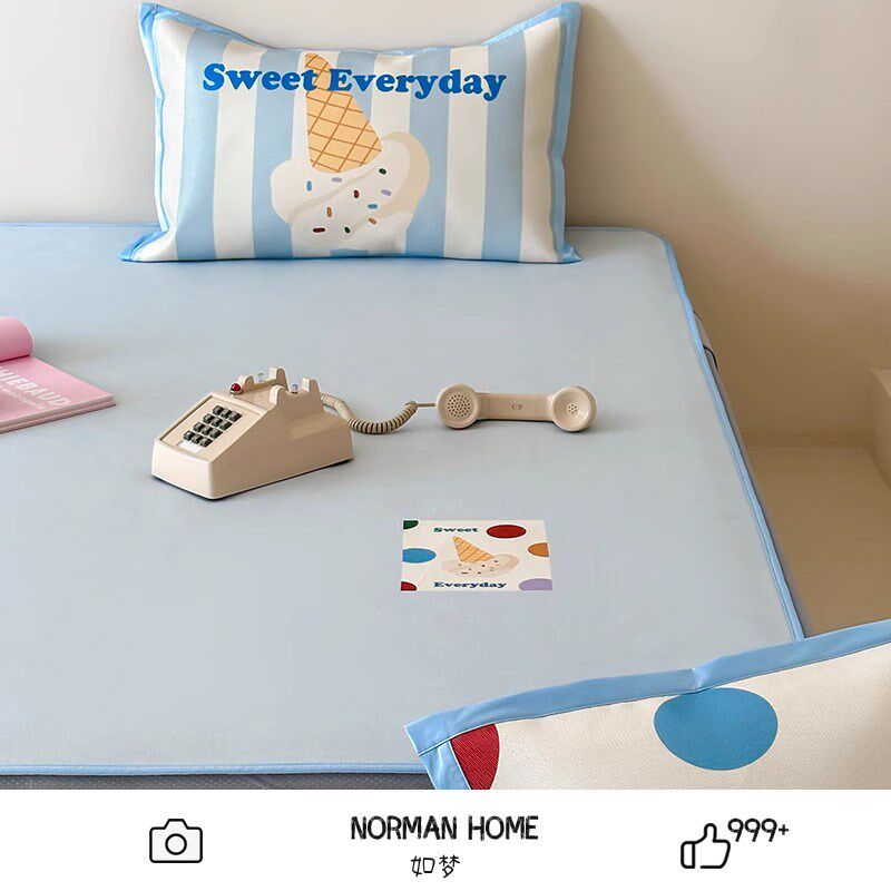 A类凉感抗菌可爱冰丝凉席三件套 5D空调软席子水洗机洗床笠床席,床上用品,冰丝席,淘宝优惠券,粉丝福利购,淘宝优惠卷