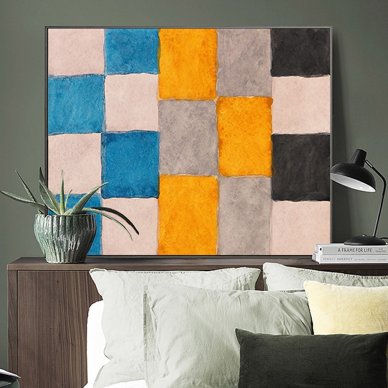 色块 抽象油画高清微喷画客厅卧室沙发背景墙装饰画壁画挂画墙画