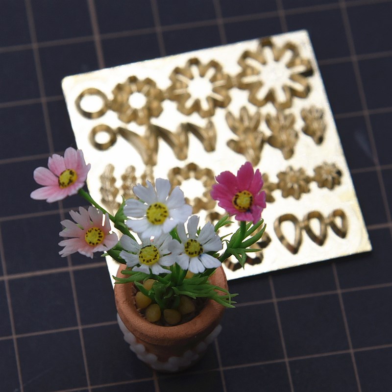 微缩超轻树脂粘土花娃屋切模具 diy精雕金属切模格桑花压切模具