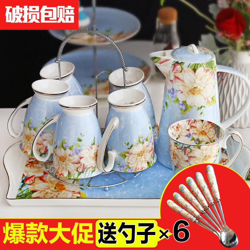 骨瓷水具套装杯壶陶瓷凉水冷水杯子套装耐热家用茶具套装结婚礼盒