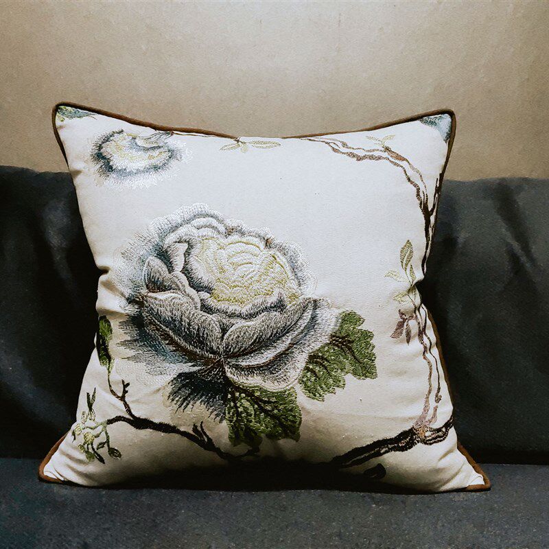 棉麻精细绣花家居沙发办公室复古中式时尚抱枕靠垫,居家布艺,靠垫/抱枕,淘宝优惠券,粉丝福利购,淘宝优惠卷