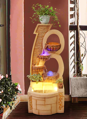 家居会所客厅创意流水喷泉摆件招财加湿庭院室内工艺加湿雾化水景