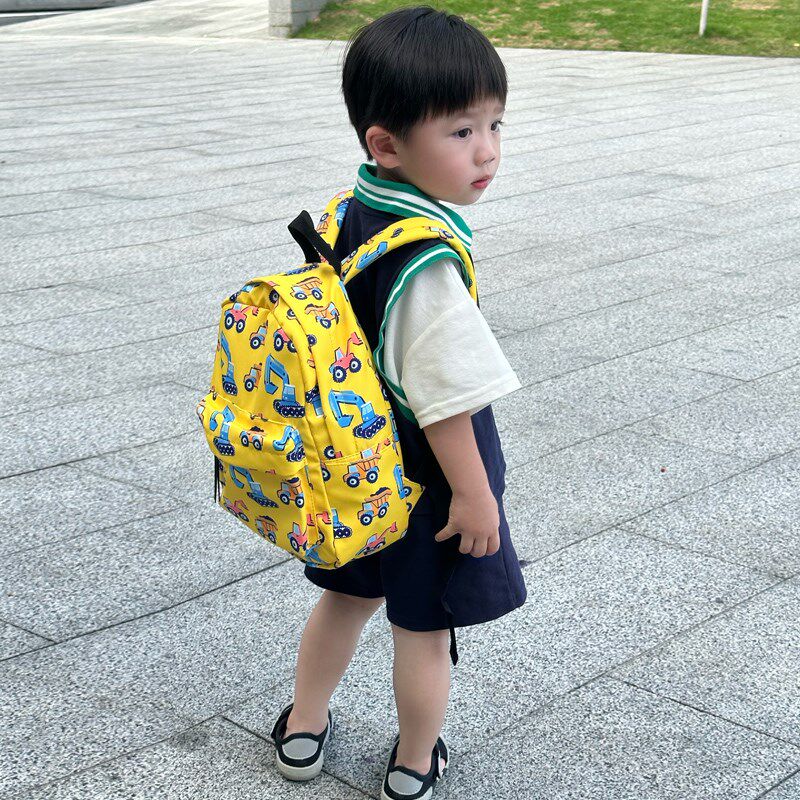 儿童挖掘机背包幼儿园书包男宝宝可爱卡通工程车背包小班中班大班