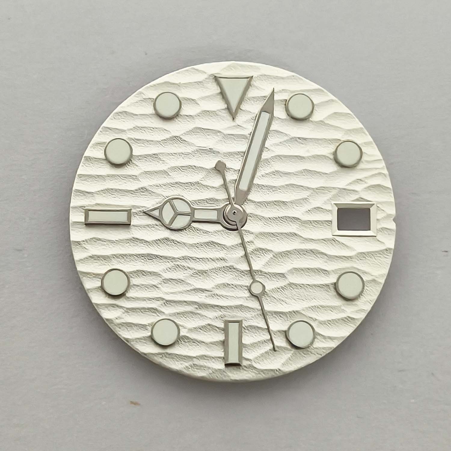 thumbnail for Watch accessories: Green luminous wave pattern dial and hands fit the NH35 36 4R 7S movement