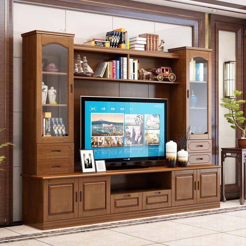 电视柜背景柜实木中式多功能家具全套组合墙柜子客厅新款现代简约