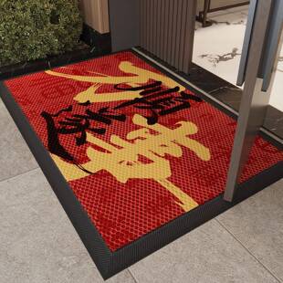 高弹丝圈地垫入户门新年红色进门门口脚垫门外蹭脚垫防滑耐脏垫子