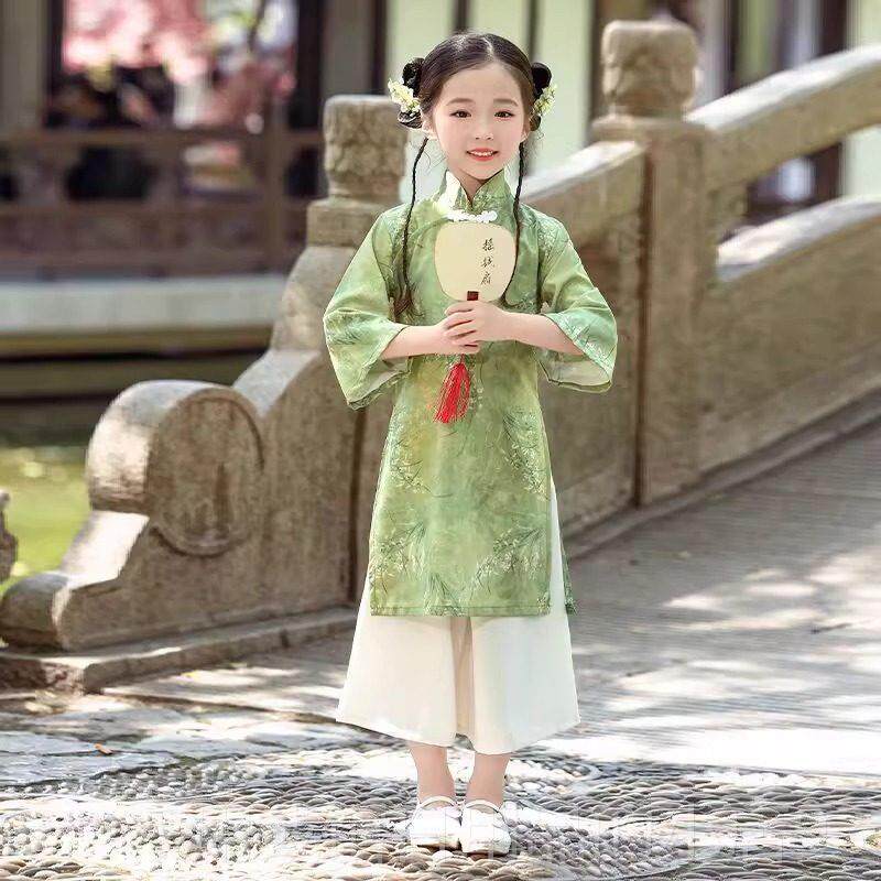 正品少儿汉旗代表演服男女童夏装2025中国新校服古风学生民族装风