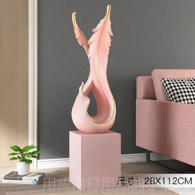 正品羽毛工艺品客厅落地摆件轻奢电柜沙发旁家礼居饰开业乔迁品视
