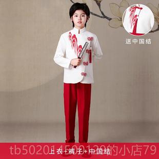 高档儿童大合唱演出服中小学生爱国万红表演服团古筝疆舞比蹈歌赛