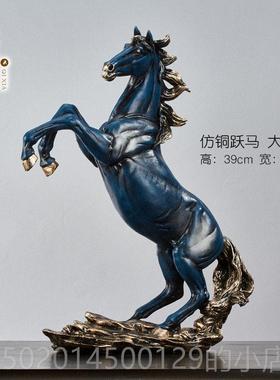 高档新中财式厅玄关马摆件招水办公客室桌风面酒柜摆设家居唐马工